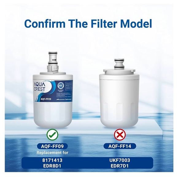 AQUA CREST Refrigerator Water Filter, Replacement for Whirlpool and Kenmore - Picture 3 of 12